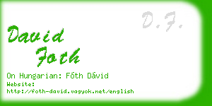 david foth business card